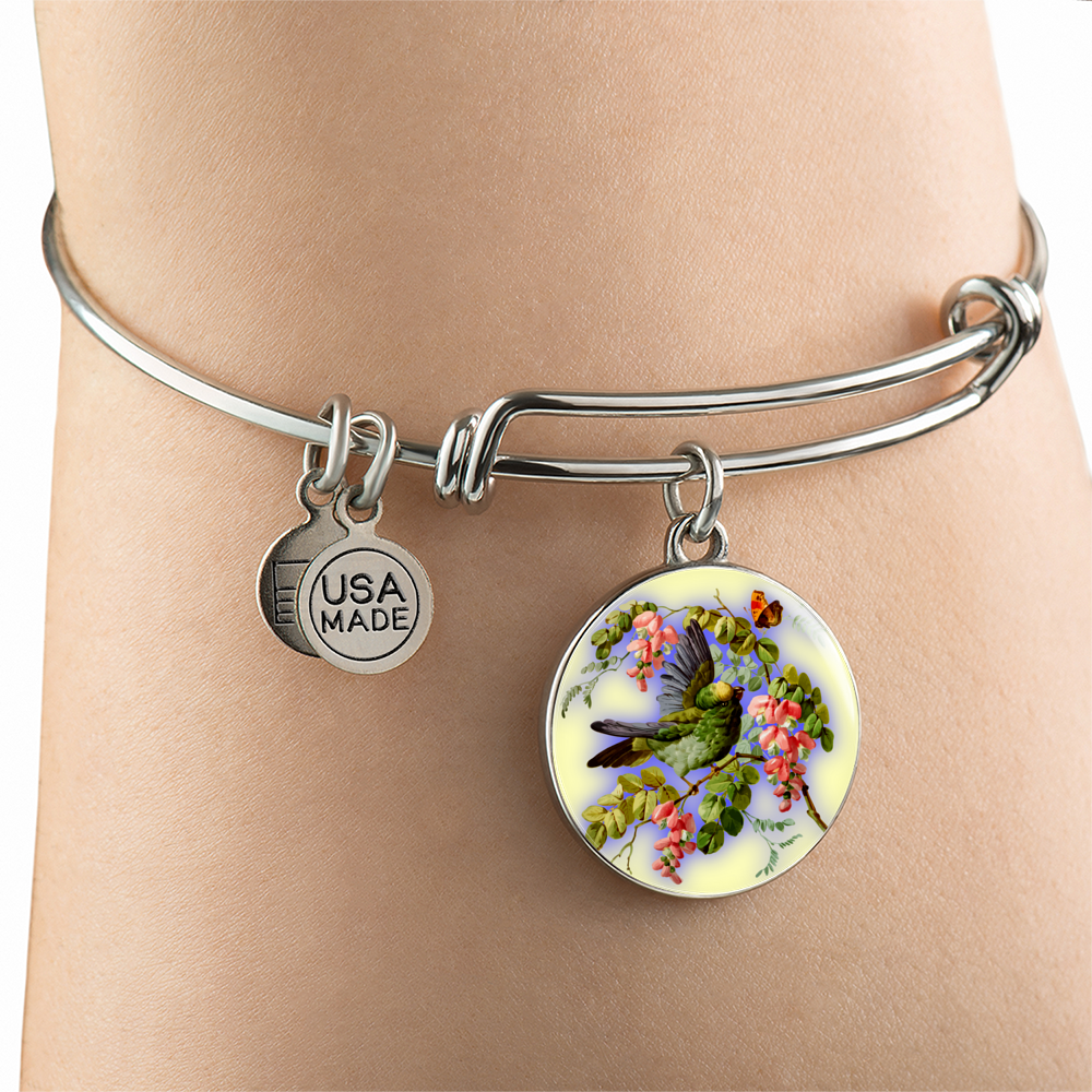 Bird And Flowers - Bangle Bracelet