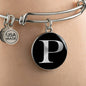 Initial P v2a - Bangle Bracelet
