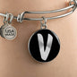 Initial V v2b - Bangle Bracelet