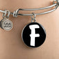 Initial F v3b - Bangle Bracelet