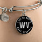 Heart In West Virginia v02 - Bangle Bracelet