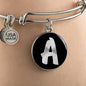 Initial A v2b - Bangle Bracelet