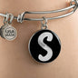 Initial S v2b - Bangle Bracelet