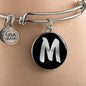 Initial M v2b - Bangle Bracelet