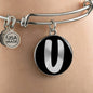 Initial U v2b - Bangle Bracelet
