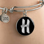 Initial H v2b - Bangle Bracelet