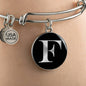 Initial F v2a - Bangle Bracelet