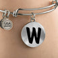 Initial W v1b - Bangle Bracelet