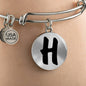 Initial H v1b - Bangle Bracelet