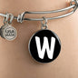 Initial W v3b - Bangle Bracelet