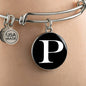 Initial P v3a - Bangle Bracelet