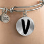 Initial V v1b - Bangle Bracelet