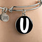 Initial U v3b - Bangle Bracelet