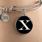 Initial X v3a - Bangle Bracelet