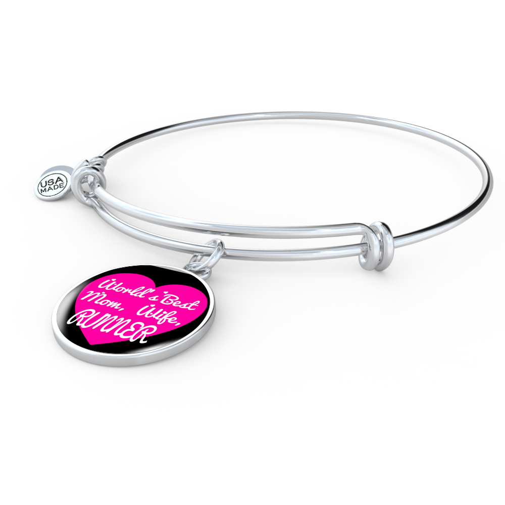 World's Best Mom, Wife, Runner - Bangle Bracelet