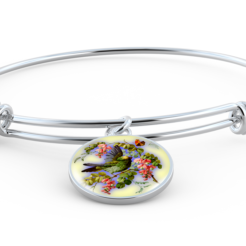 Bird And Flowers - Bangle Bracelet