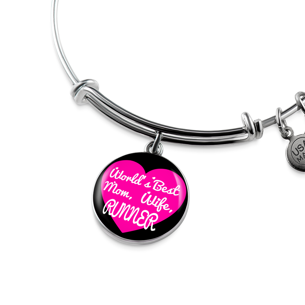 World's Best Mom, Wife, Runner - Bangle Bracelet