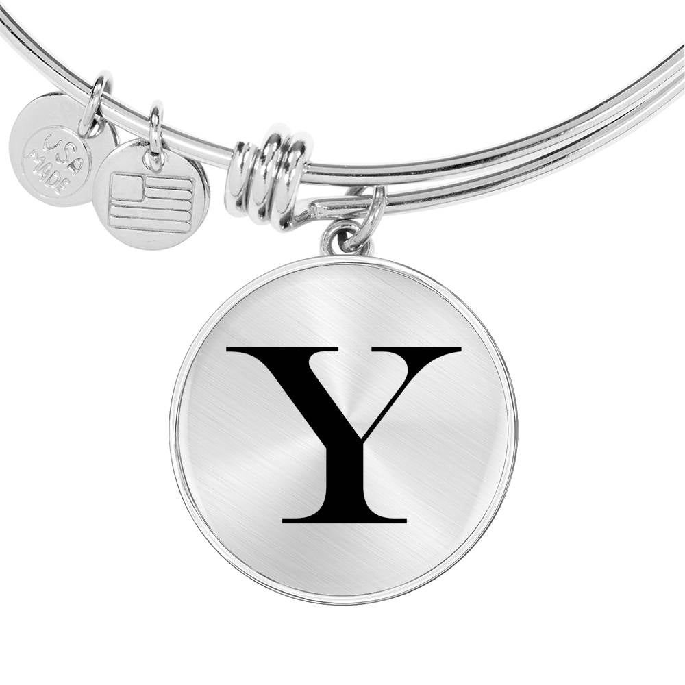 Initial Y v1a - Bangle Bracelet