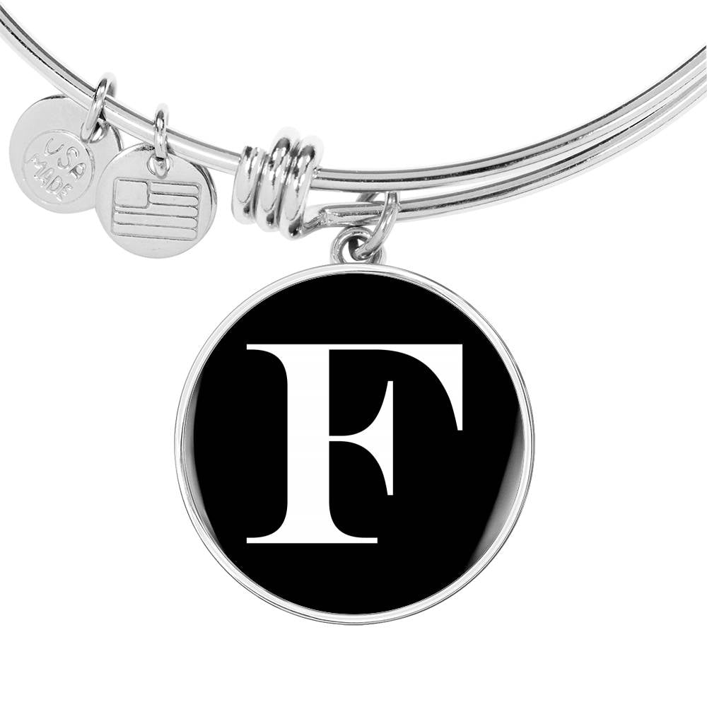 Initial F v3a - Bangle Bracelet
