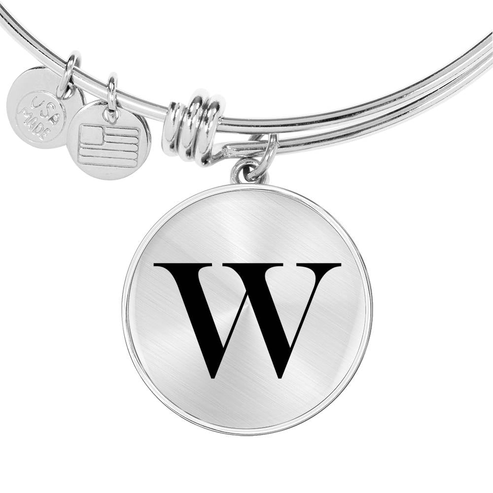 Initial W v1a - Bangle Bracelet
