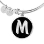 Initial M v2b - Bangle Bracelet
