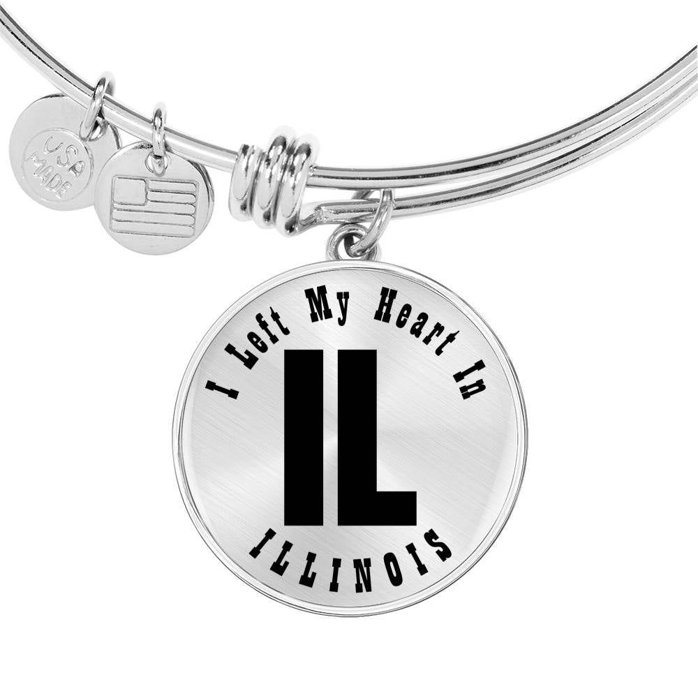 Heart In Illinois v01 - Bangle Bracelet