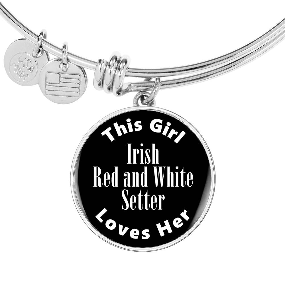 Irish Red and White Setter v2 - Bangle Bracelet