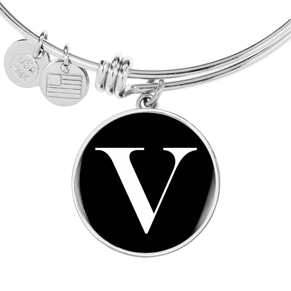 Initial V v3a - Bangle Bracelet