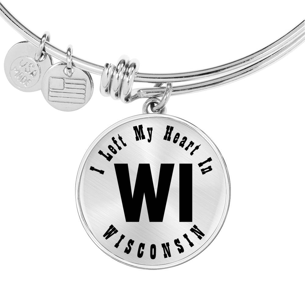 Heart In Wisconsin v01 - Bangle Bracelet