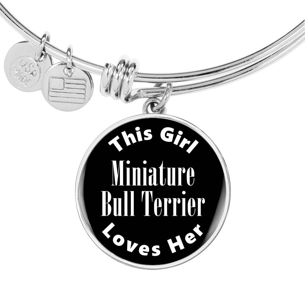 Miniature Bull Terrier v2 - Bangle Bracelet