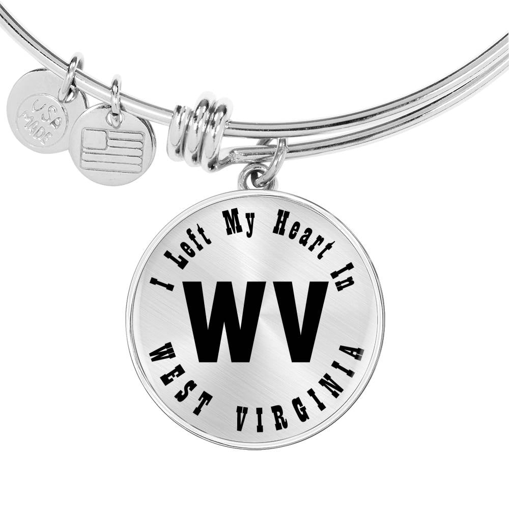 Heart In West Virginia v01 - Bangle Bracelet