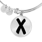 Initial X v1b - Bangle Bracelet