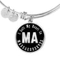 Heart In Massachusetts v02 - Bangle Bracelet