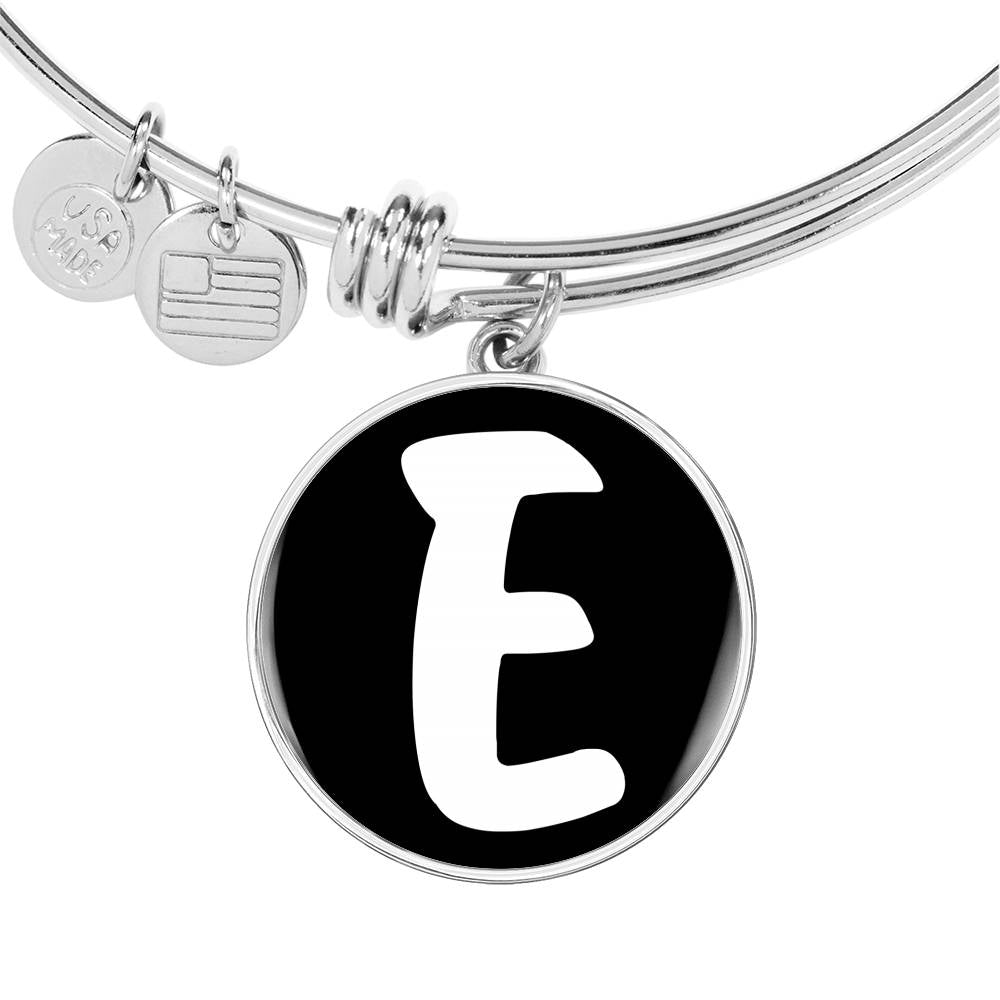 Initial E v3b - Bangle Bracelet