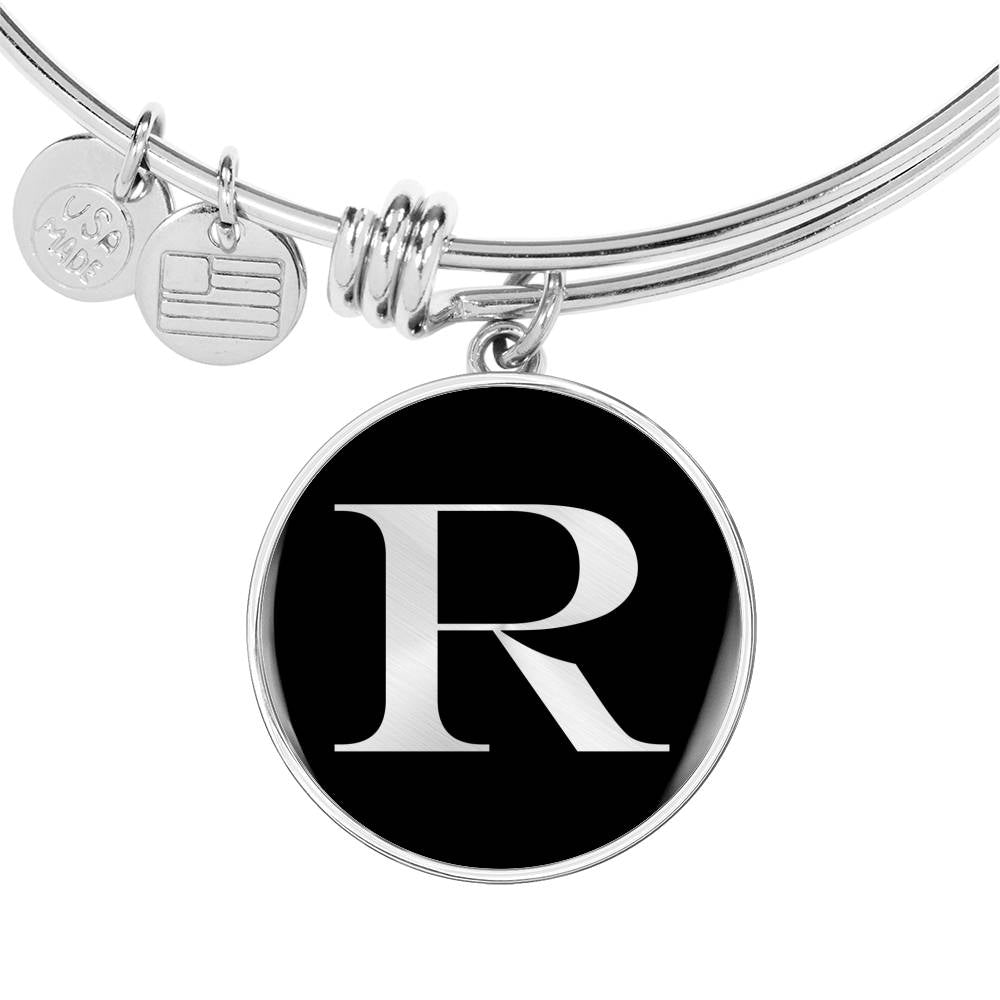 Initial R v2a - Bangle Bracelet