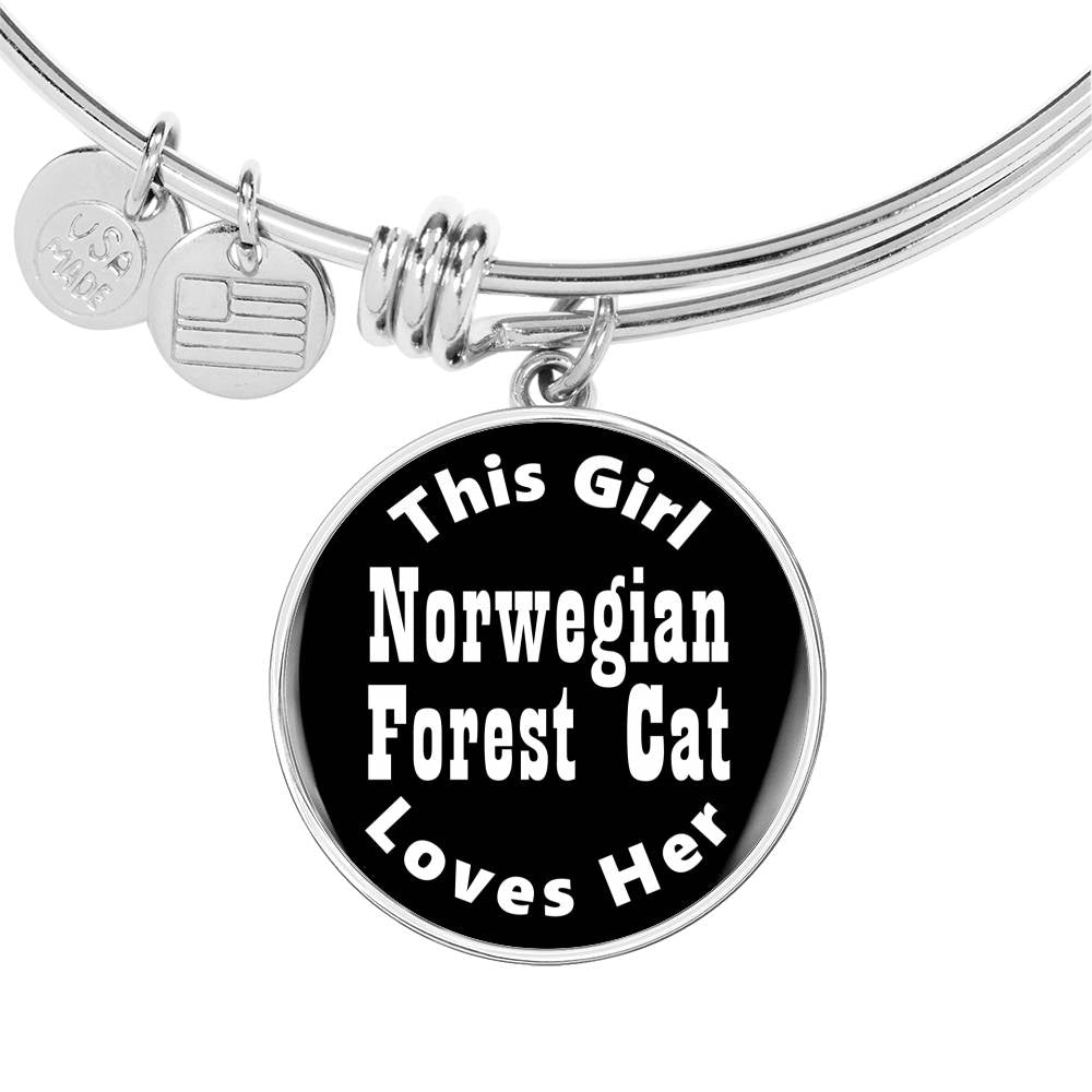 Norwegian Forest Cat v2 - Bangle Bracelet