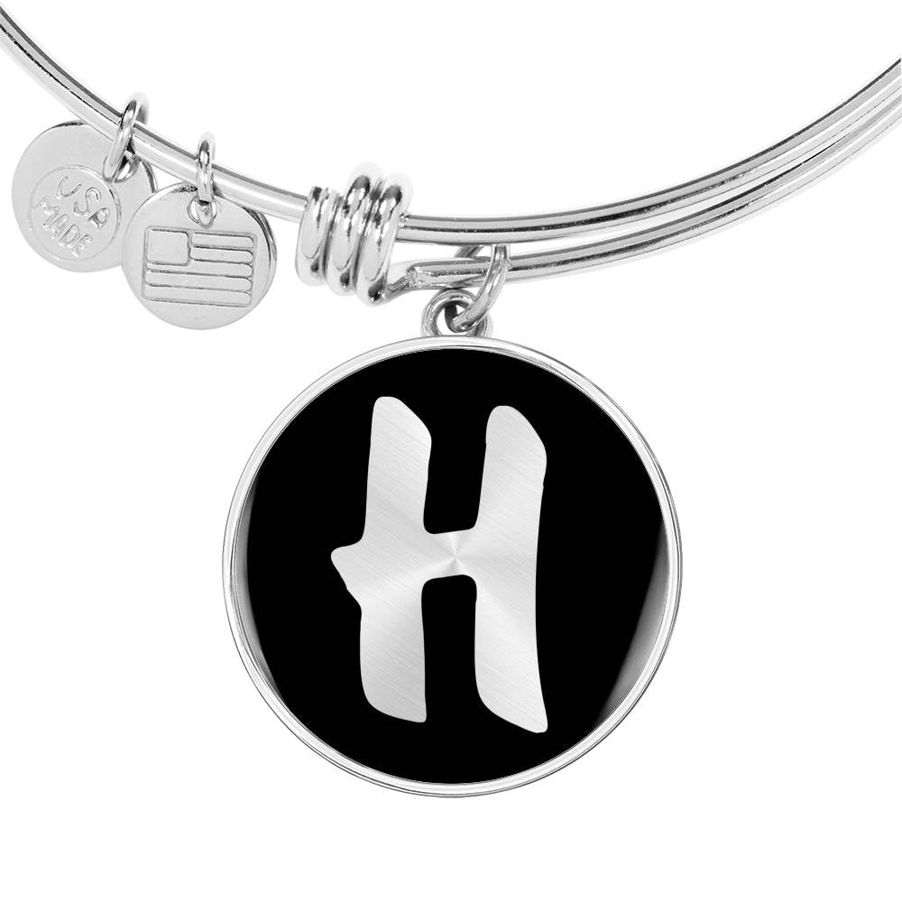 Initial H v2b - Bangle Bracelet