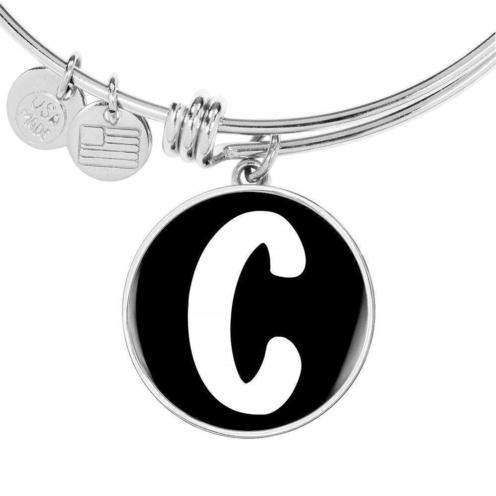 Initial C v3b - Bangle Bracelet