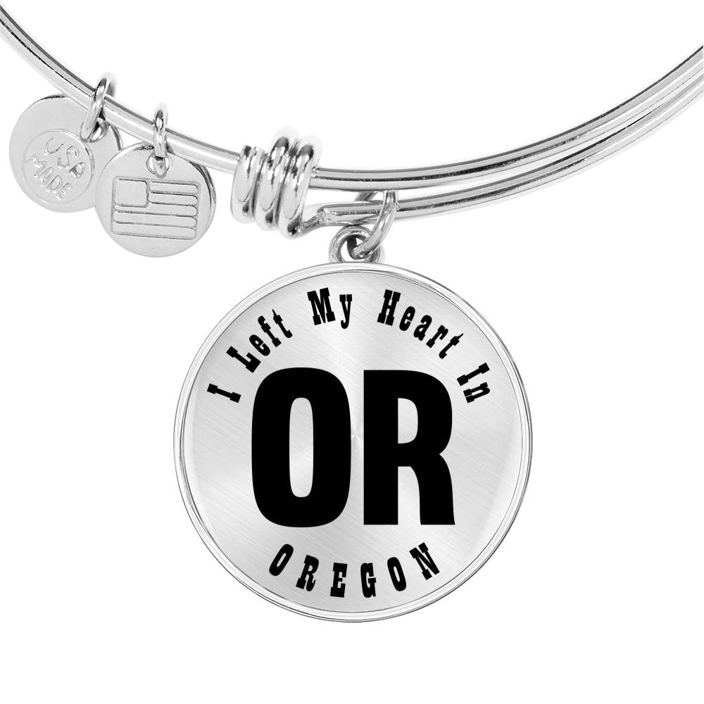 Heart In Oregon v01 - Bangle Bracelet