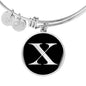 Initial X v2a - Bangle Bracelet