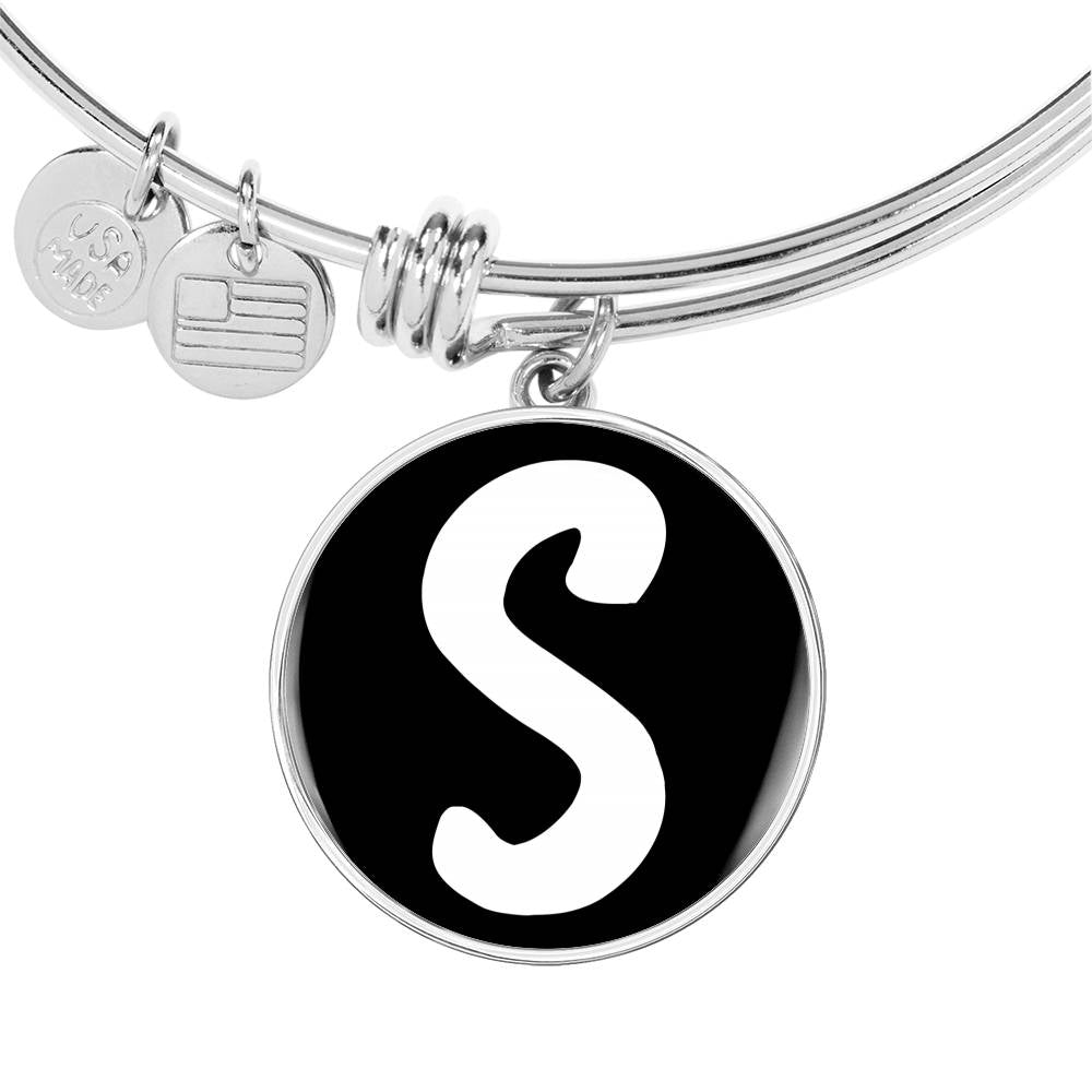Initial S v3b - Bangle Bracelet