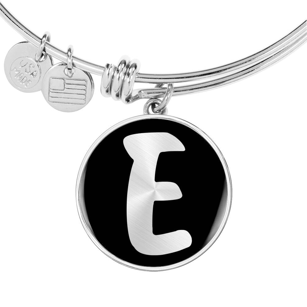 Initial E v2b - Bangle Bracelet