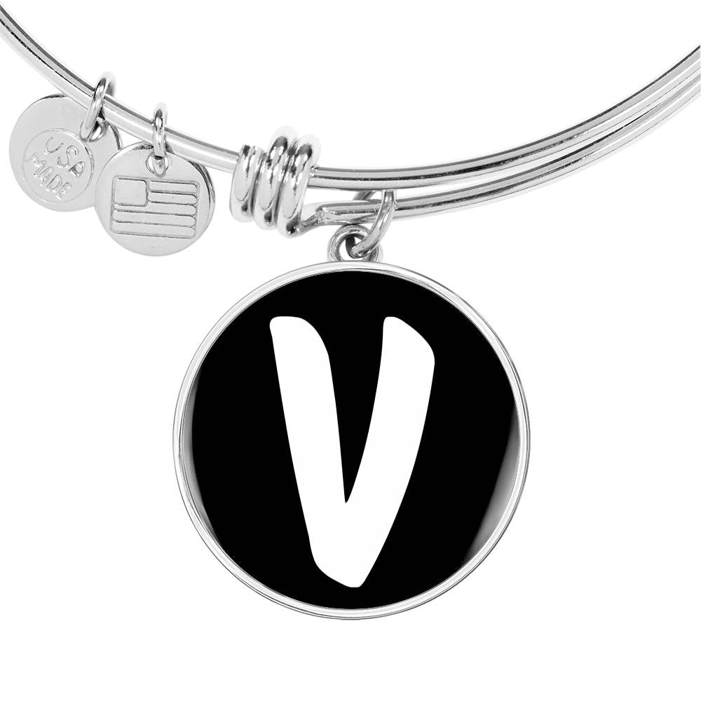 Initial V v3b - Bangle Bracelet