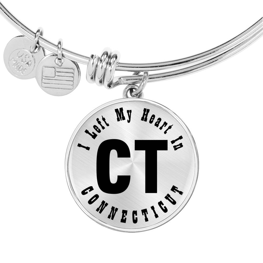 Heart In Connecticut v01 - Bangle Bracelet