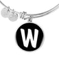 Initial W v3b - Bangle Bracelet