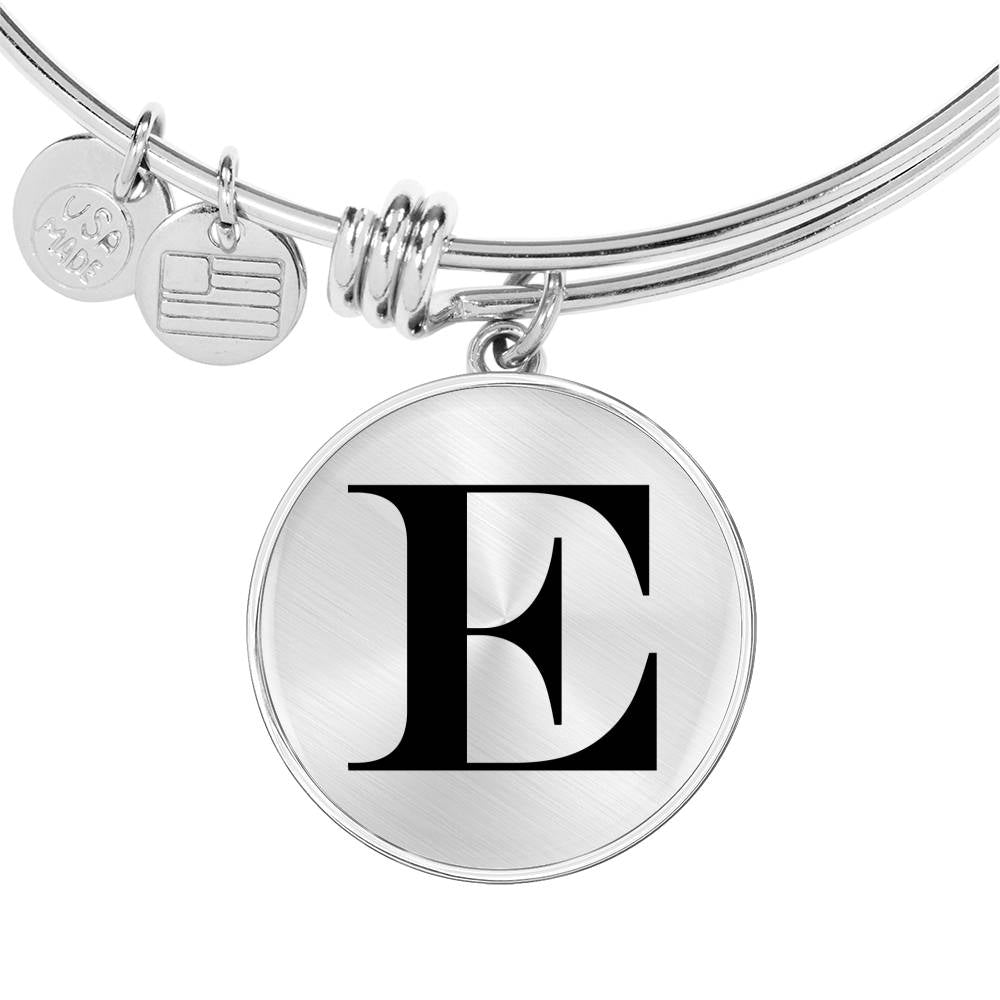 Initial E v1a - Bangle Bracelet