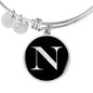 Initial N v2a - Bangle Bracelet