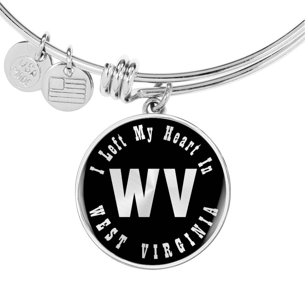 Heart In West Virginia v02 - Bangle Bracelet
