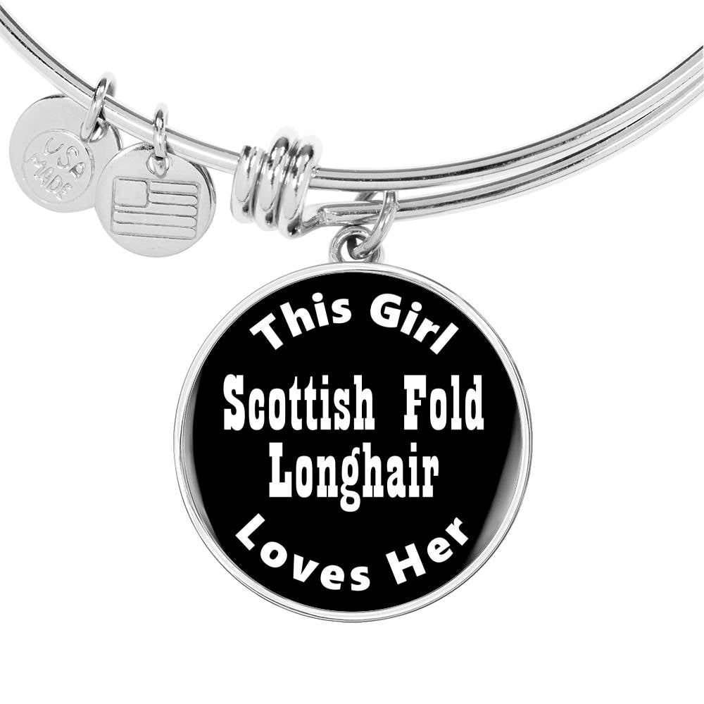 Scottish Fold Longhair v2 - Bangle Bracelet