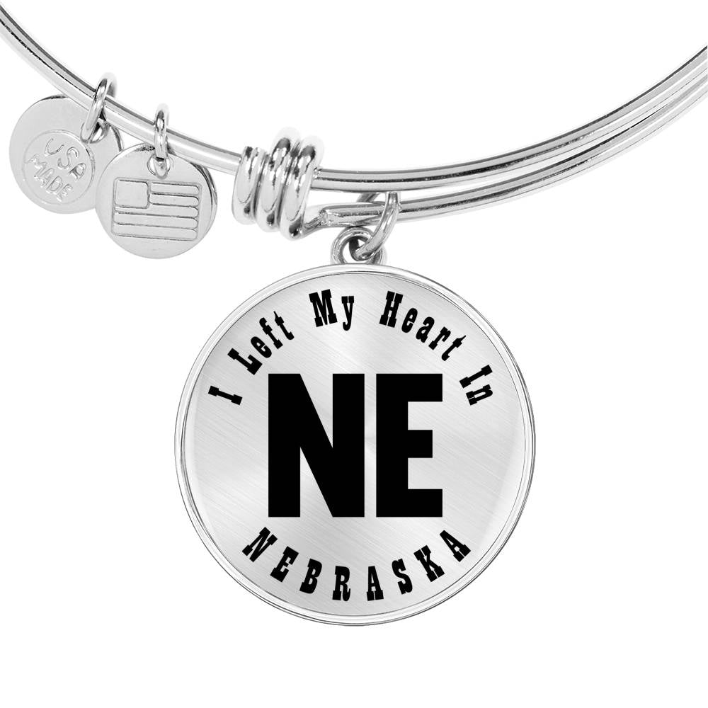 Heart In Nebraska v01 - Bangle Bracelet